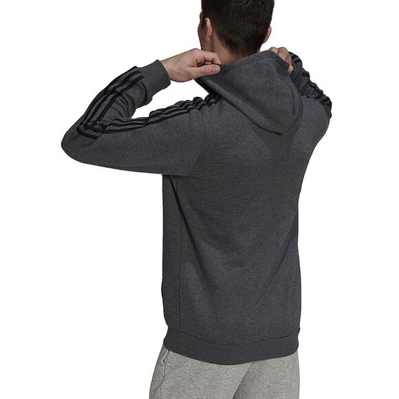 NWOT Adidas Men's Essentials 3 Stripe Full-Zip Hooded Track Top - Picture 3 of 11